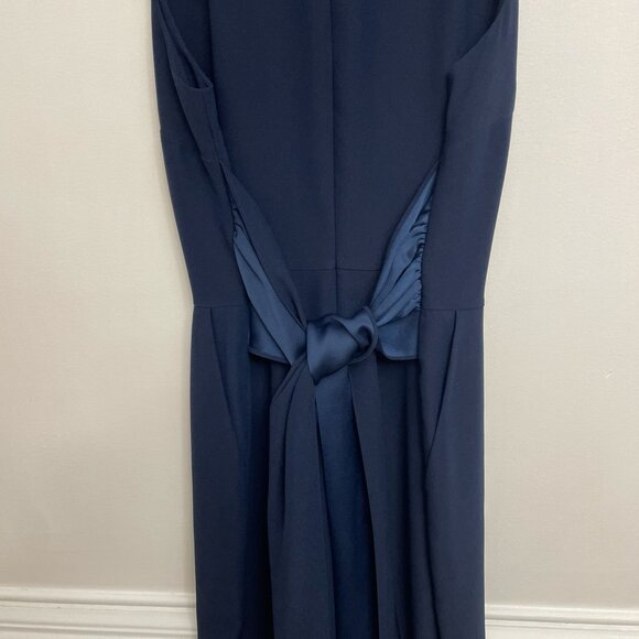 Hobbs London Jumpsuit Women's US 10 Navy Blue Tie Waist Sleeveless Elegant Party - Picture 4 of 6